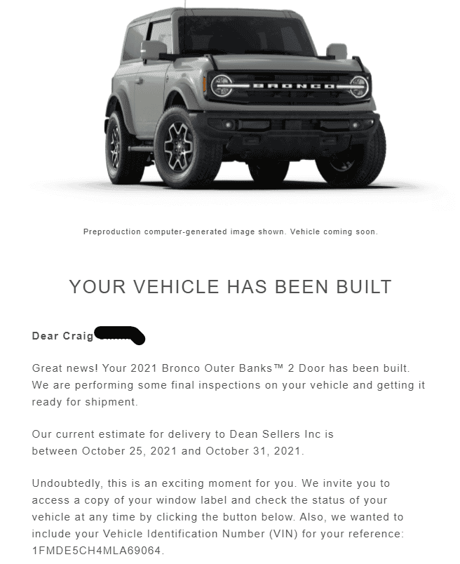 Ford Bronco *** DIRT MOUNTAIN Broncos - Built, Shipped, Delivered Tracker*** 1635248047702