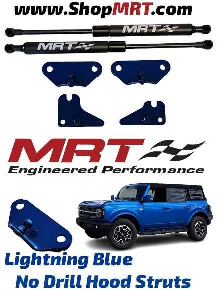 Ford Bronco MRT- 2021+ Bronco No Drill Hood Strut Kit Forum Electric Blue Bronco