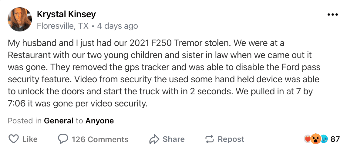 Ford Bronco LOJACK / THEFT TRACKING Screen Shot 2021-10-27 at 7.57.03 PM