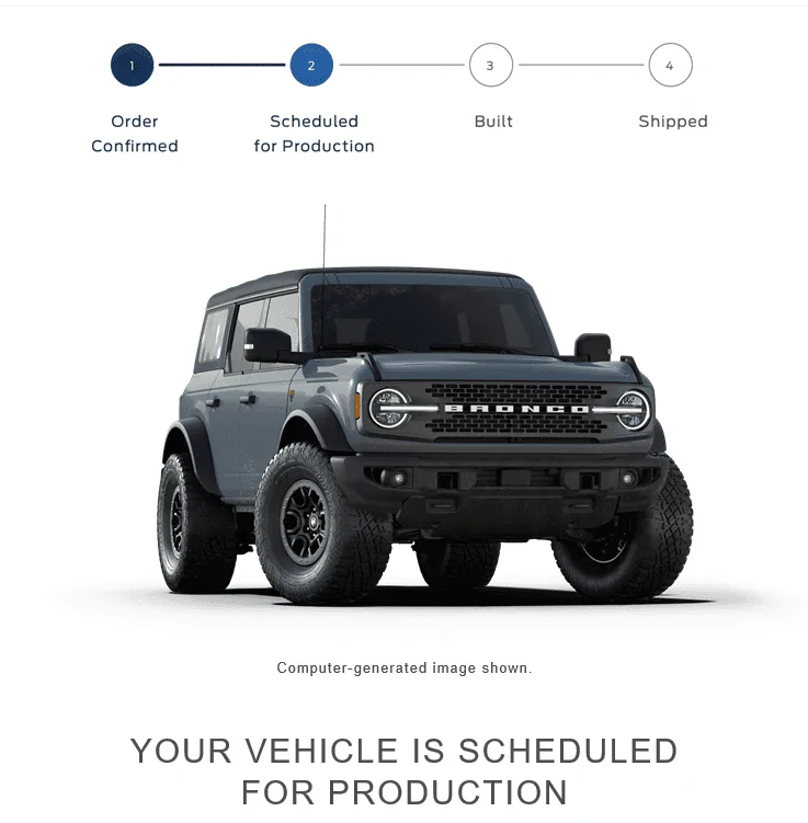Ford Bronco 2022 order scheduled today (10/28) group 1635463652372
