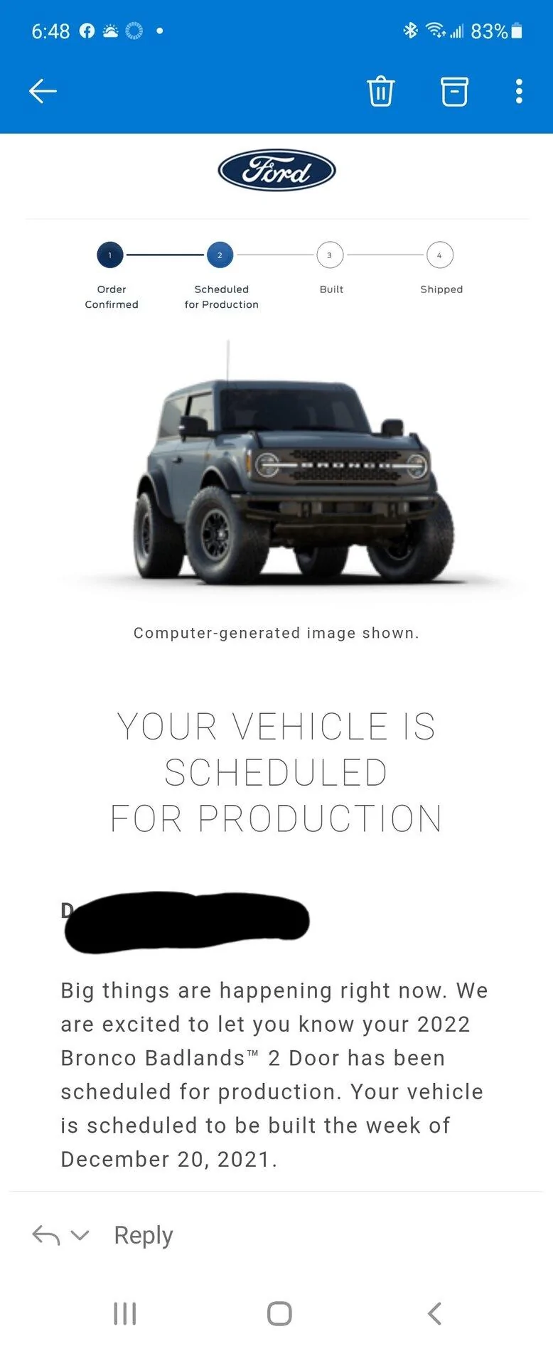 Ford Bronco 2022 order scheduled today (10/28) group Screenshot_20211028-184858_Outlook