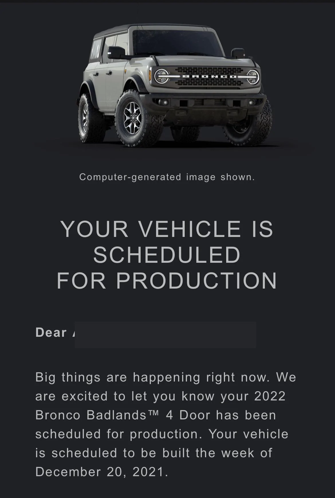 Ford Bronco 2022 order scheduled today (10/28) group 1B34490A-7529-4924-A750-17DEA3548CEC