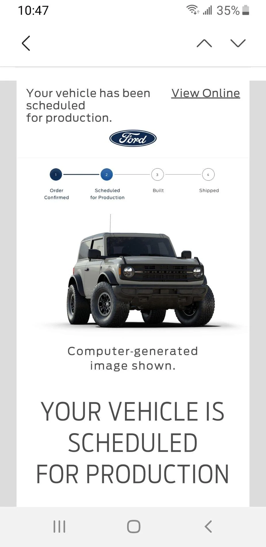 Ford Bronco December 13 base mansquatch finally Screenshot_20211028-224747_Email