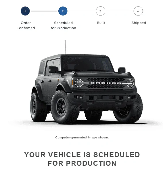 Ford Bronco 2022 order scheduled today (10/28) group Captur
