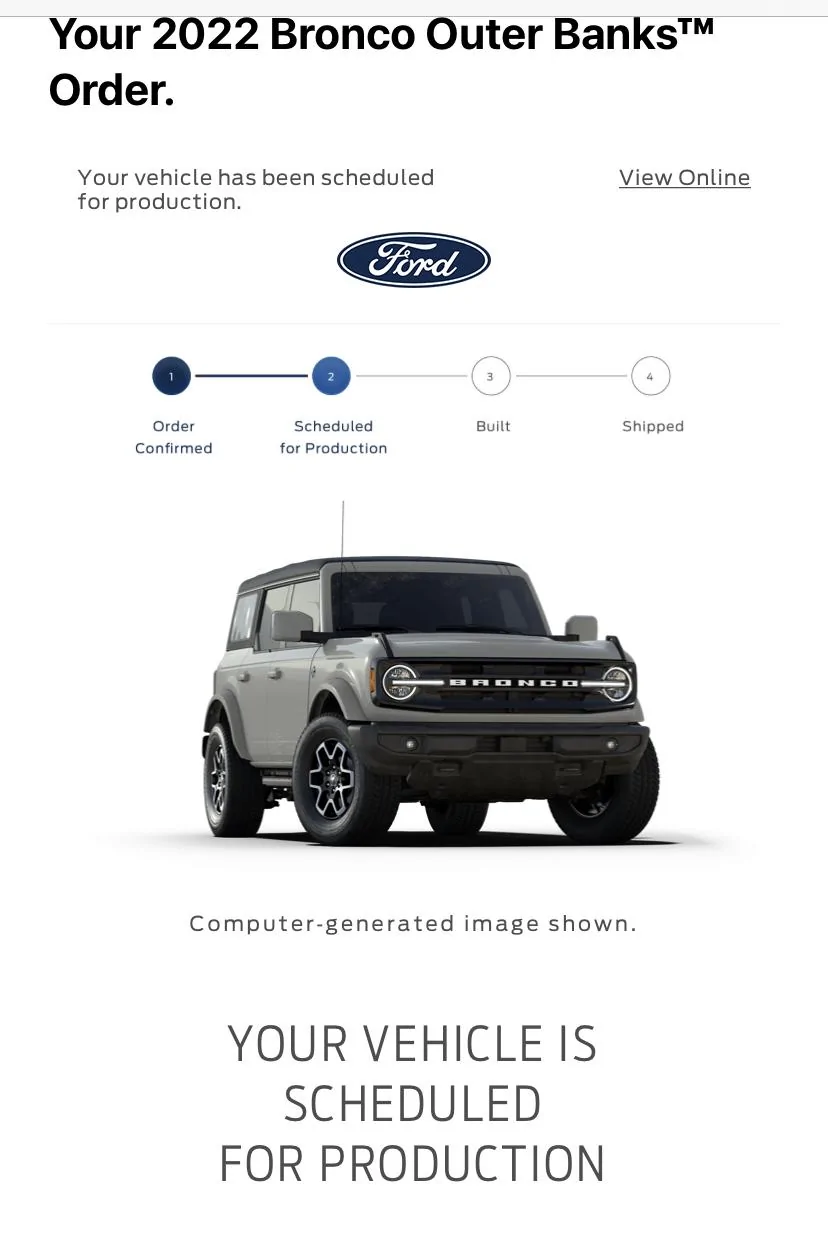 Ford Bronco 2022 order scheduled today (10/28) group B6B89153-AC45-4327-9781-738870853BFD