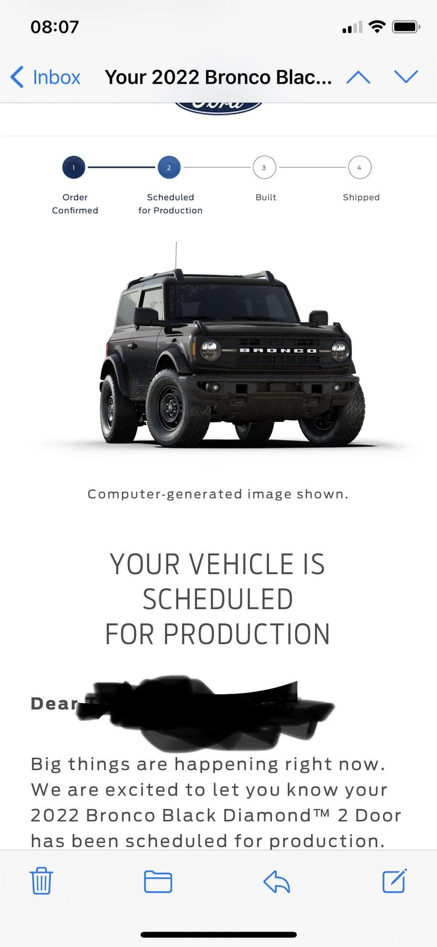 Ford Bronco 2022 order scheduled today (10/28) group DB25B272-7BE3-4447-8E44-25A9D2FB91FD