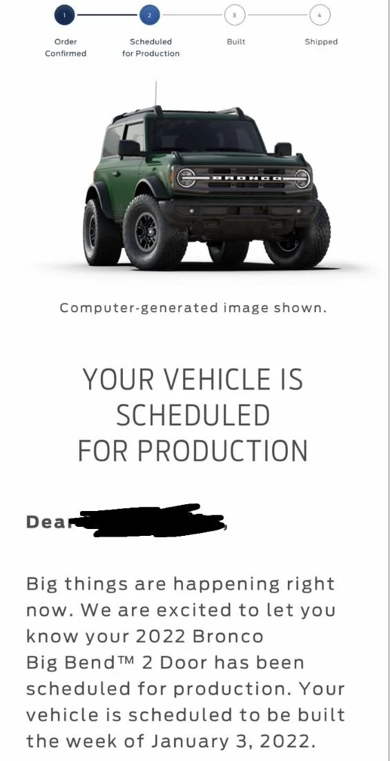 Ford Bronco 2022 order scheduled today (10/28) group FF4992E5-399A-49EE-8BBF-90E7AA840460
