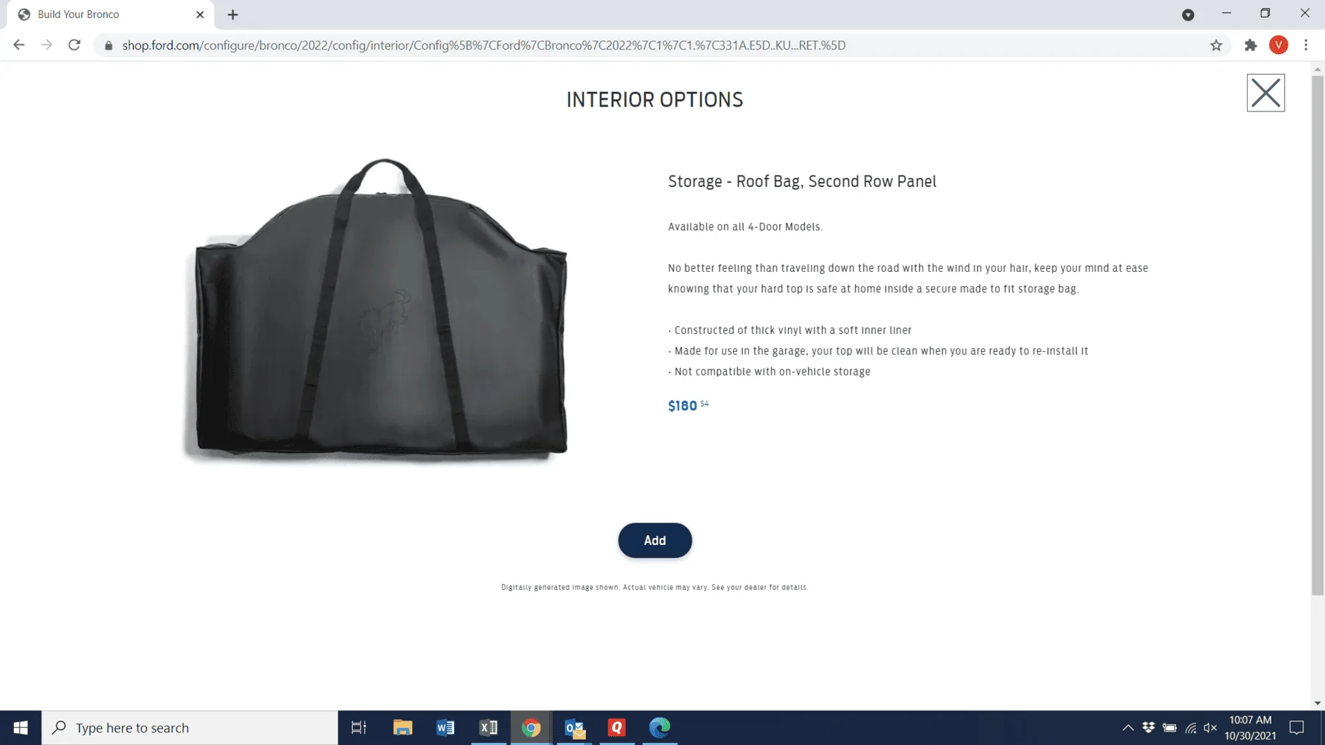 Ford Bronco Bronco Front Roof Panel Bag Comparison 1635606476208