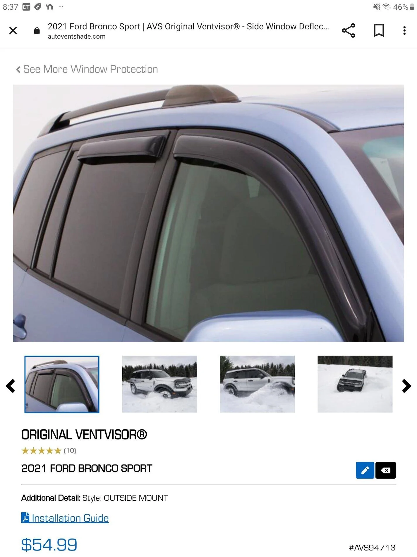 Ford Bronco Vent visor & Rain guard Screenshot_20211101-203758_Chrom