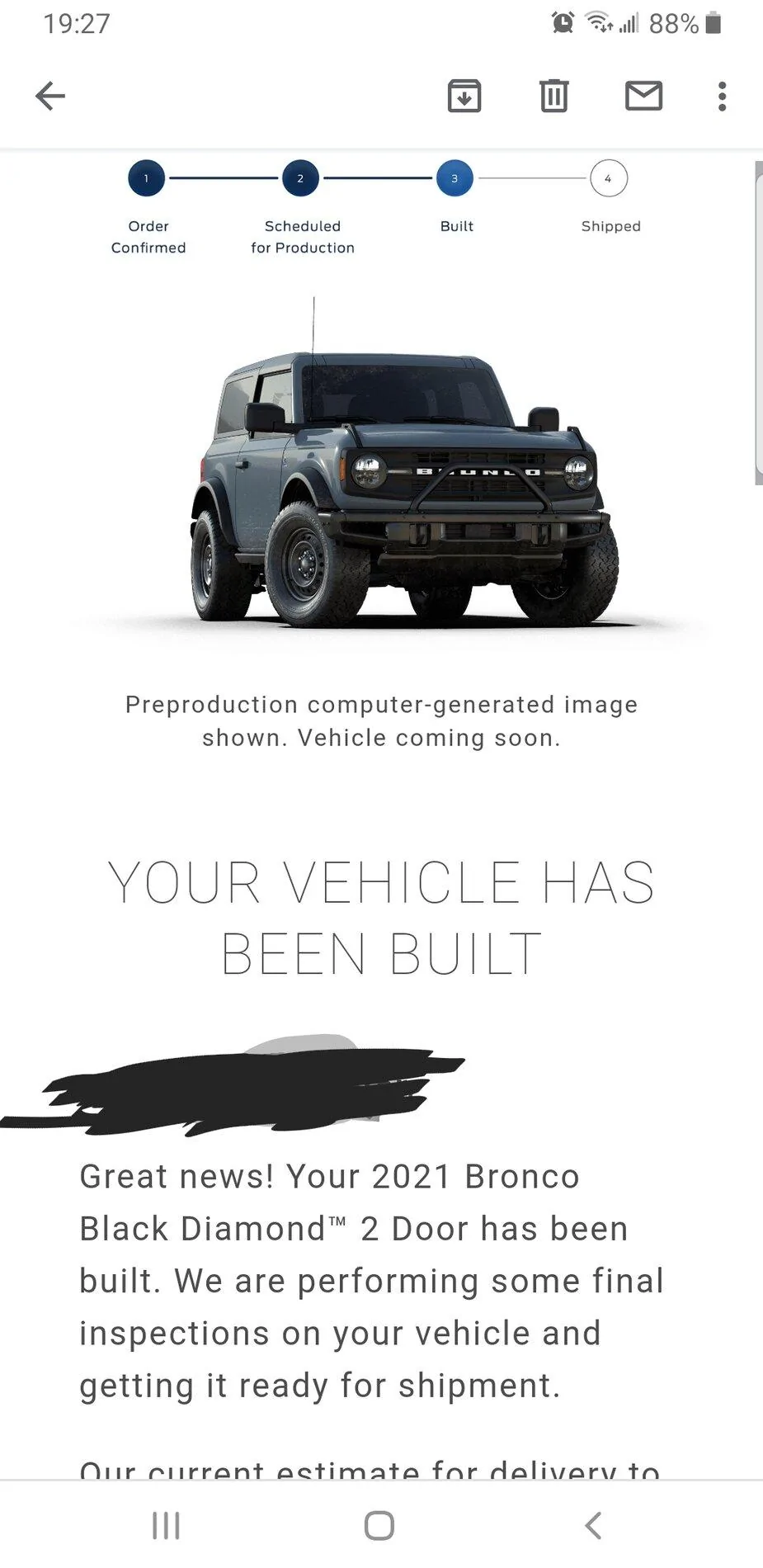 Ford Bronco *** DIRT MOUNTAIN Broncos - Built, Shipped, Delivered Tracker*** Screenshot_20211102-192759_Gmail