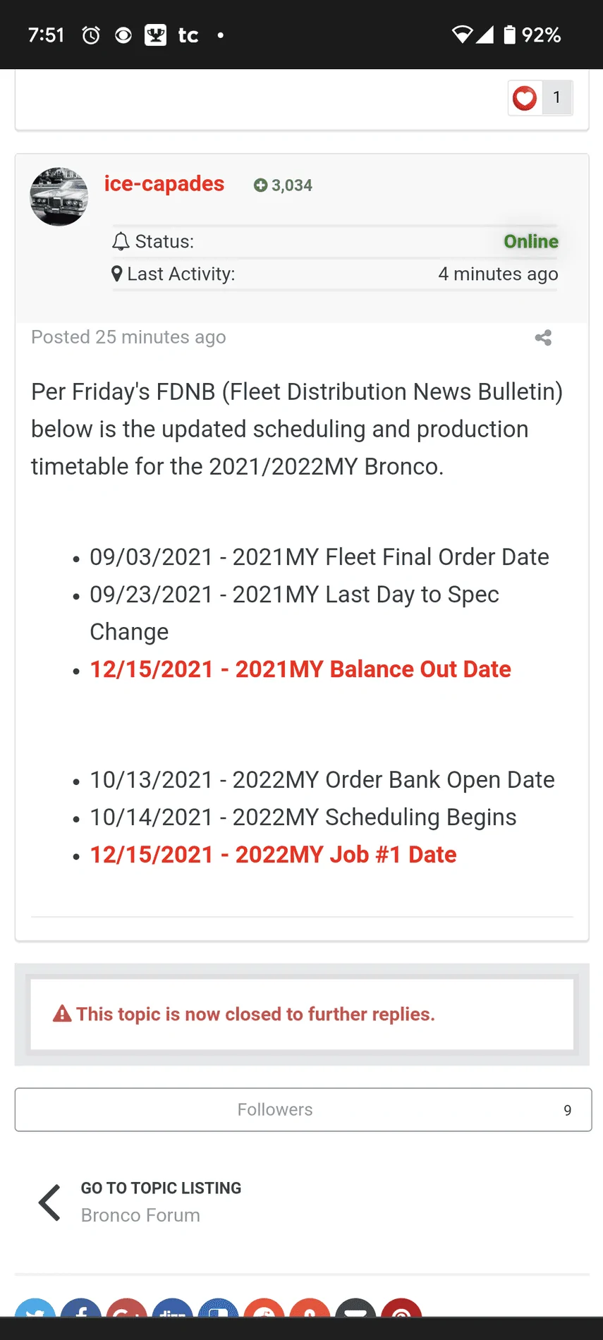 Ford Bronco No Bronco scheduling next week (11/8) Screenshot_20211106-075112