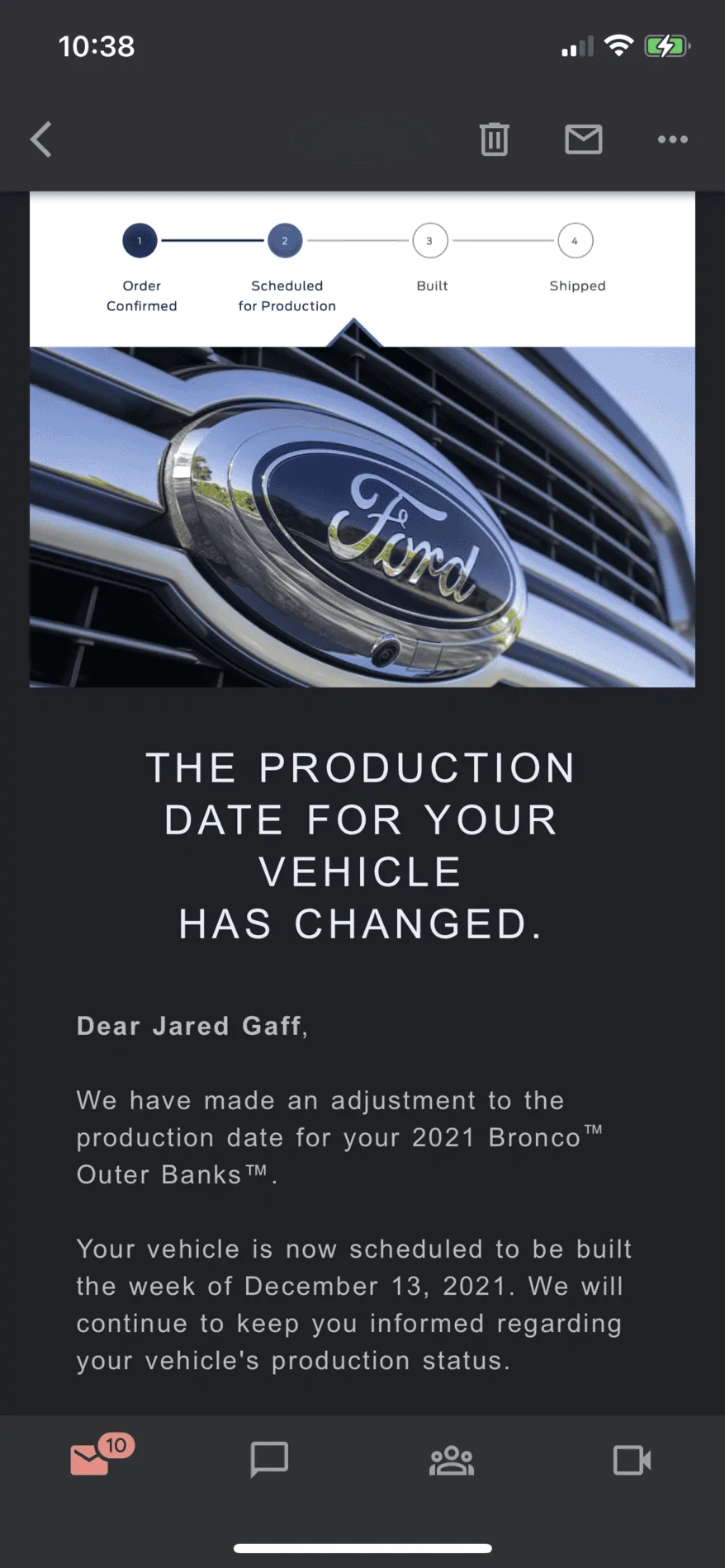 Ford Bronco Luck ran out! Build date pushed. 7279B529-F1F2-4D05-9782-039F4FC30020