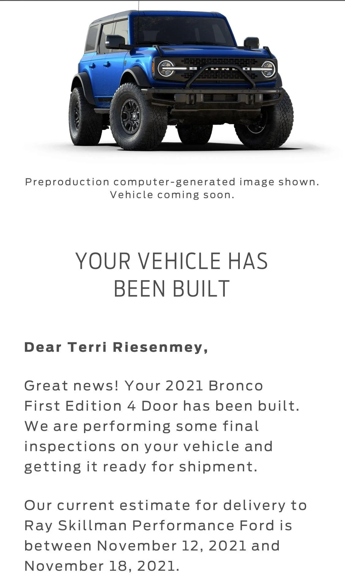 Ford Bronco *** DIRT MOUNTAIN Broncos - Built, Shipped, Delivered Tracker*** C0804787-89DE-49B7-B301-E2EDF34FAA56