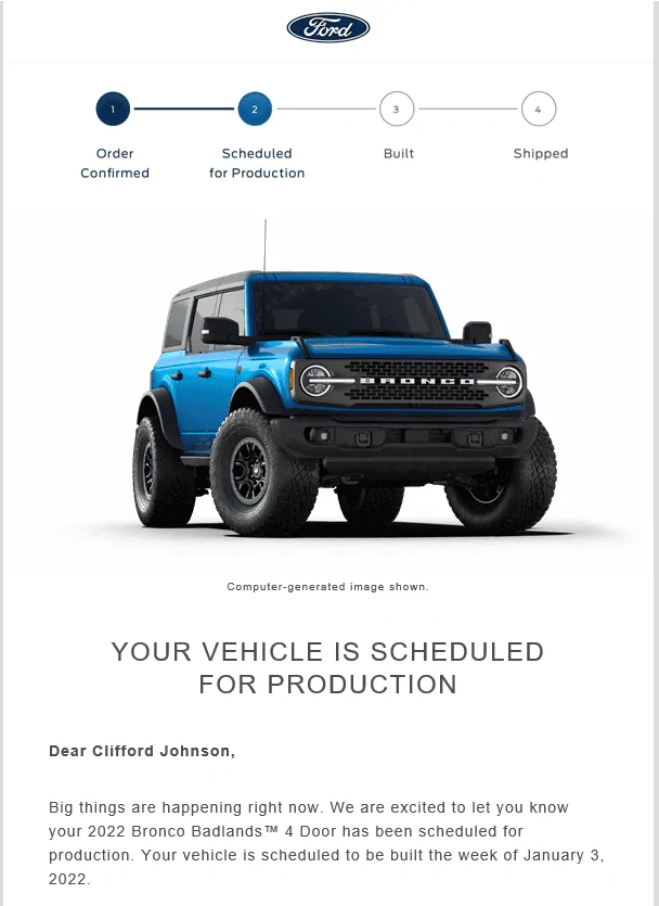 Ford Bronco 🛠 1/3/22 Build Week Group bronco
