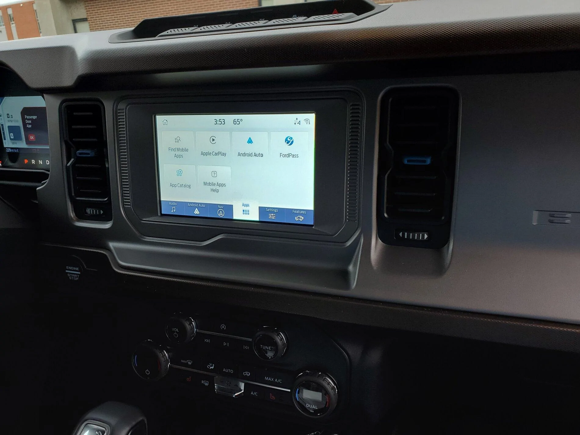 Ford Bronco Tempered Glass Screen / Display Protector Installed 20211109_155344