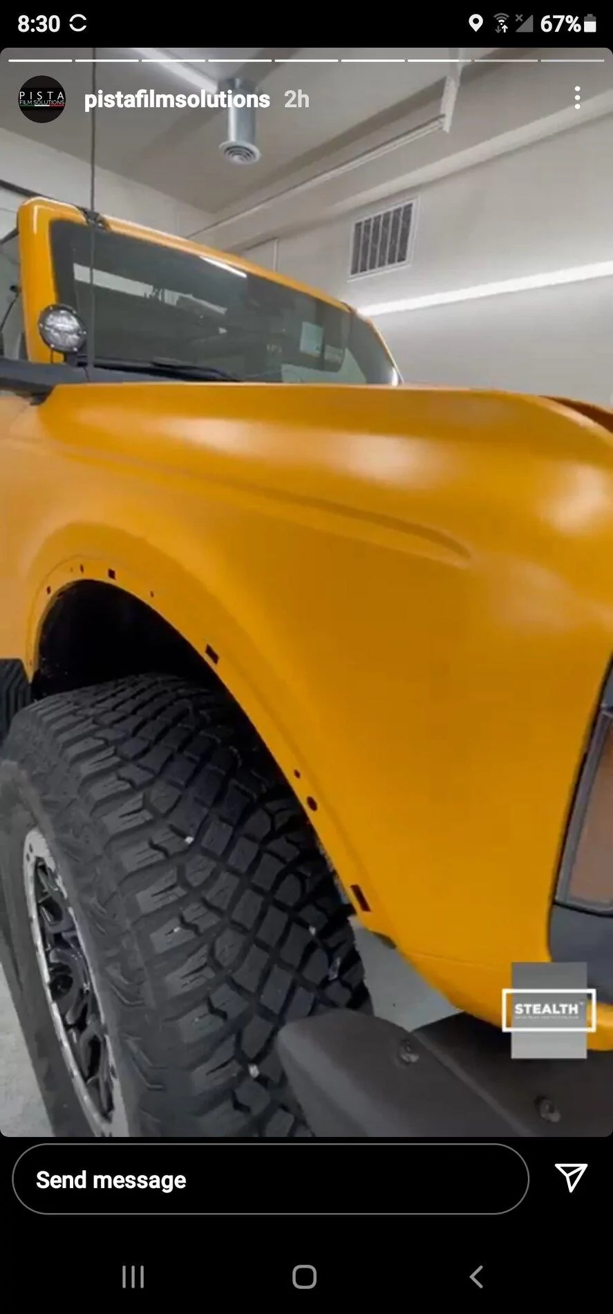 Ford Bronco Cyber Orange getting Stealth PPF Screenshot_20211109-203027_Instagram
