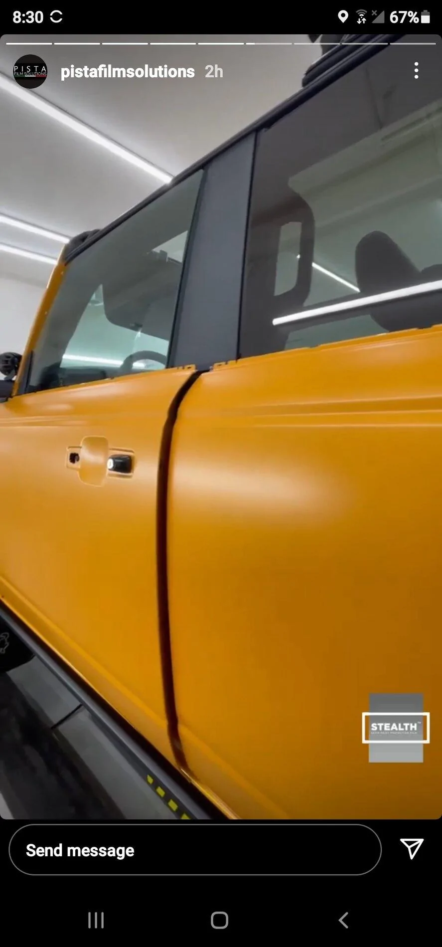 Ford Bronco Cyber Orange getting Stealth PPF Screenshot_20211109-203010_Instagram