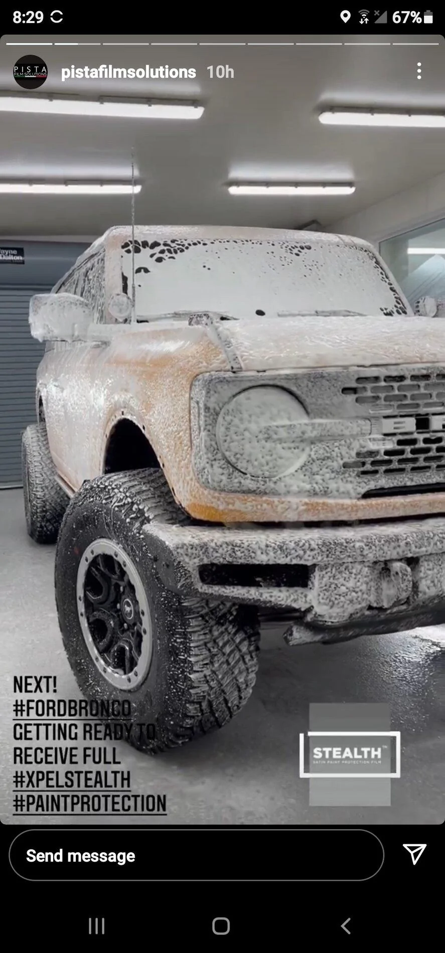 Ford Bronco Cyber Orange getting Stealth PPF Screenshot_20211109-202958_Instagram