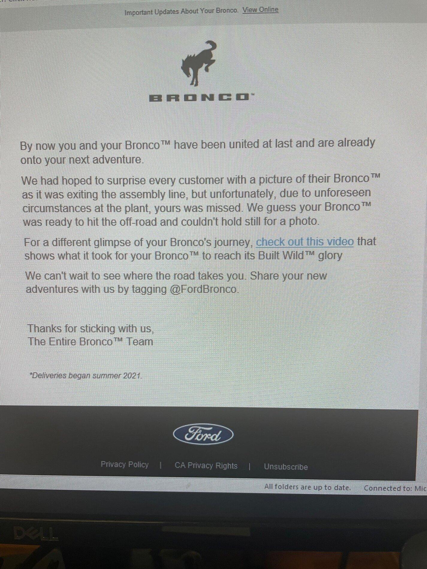 Ford Bronco No Assembly Line Photo :( reaaly