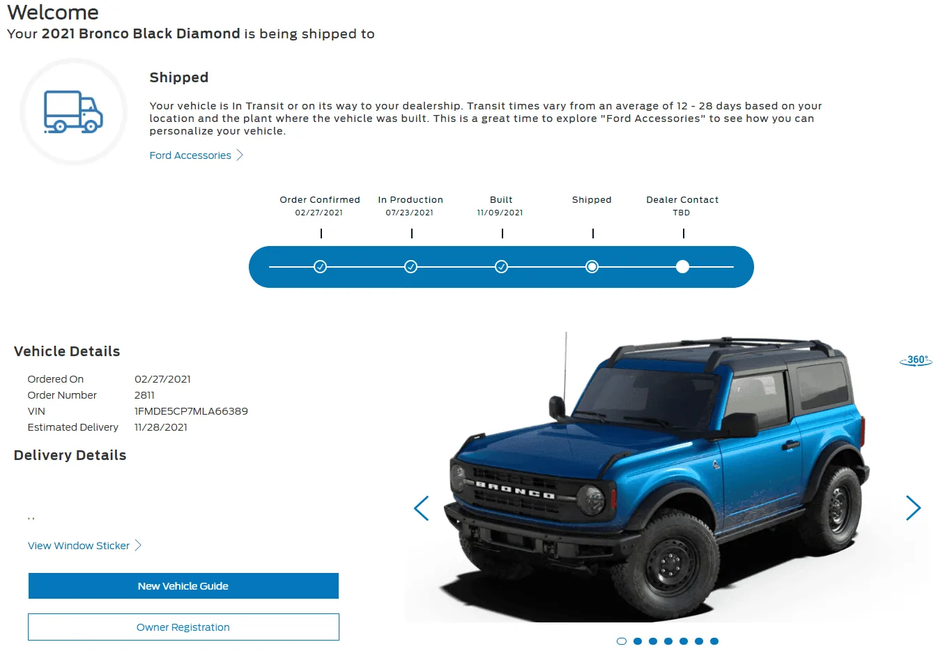 Ford Bronco *** DIRT MOUNTAIN Broncos - Built, Shipped, Delivered Tracker*** shipped