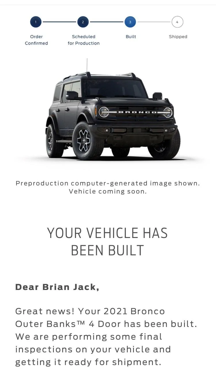 Ford Bronco Outer Banks Built Email! bronco