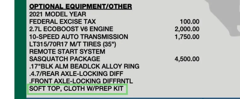 Ford Bronco Hard top prep kit missing? 19BB6472-4F5C-442B-9596-F34E7716742F