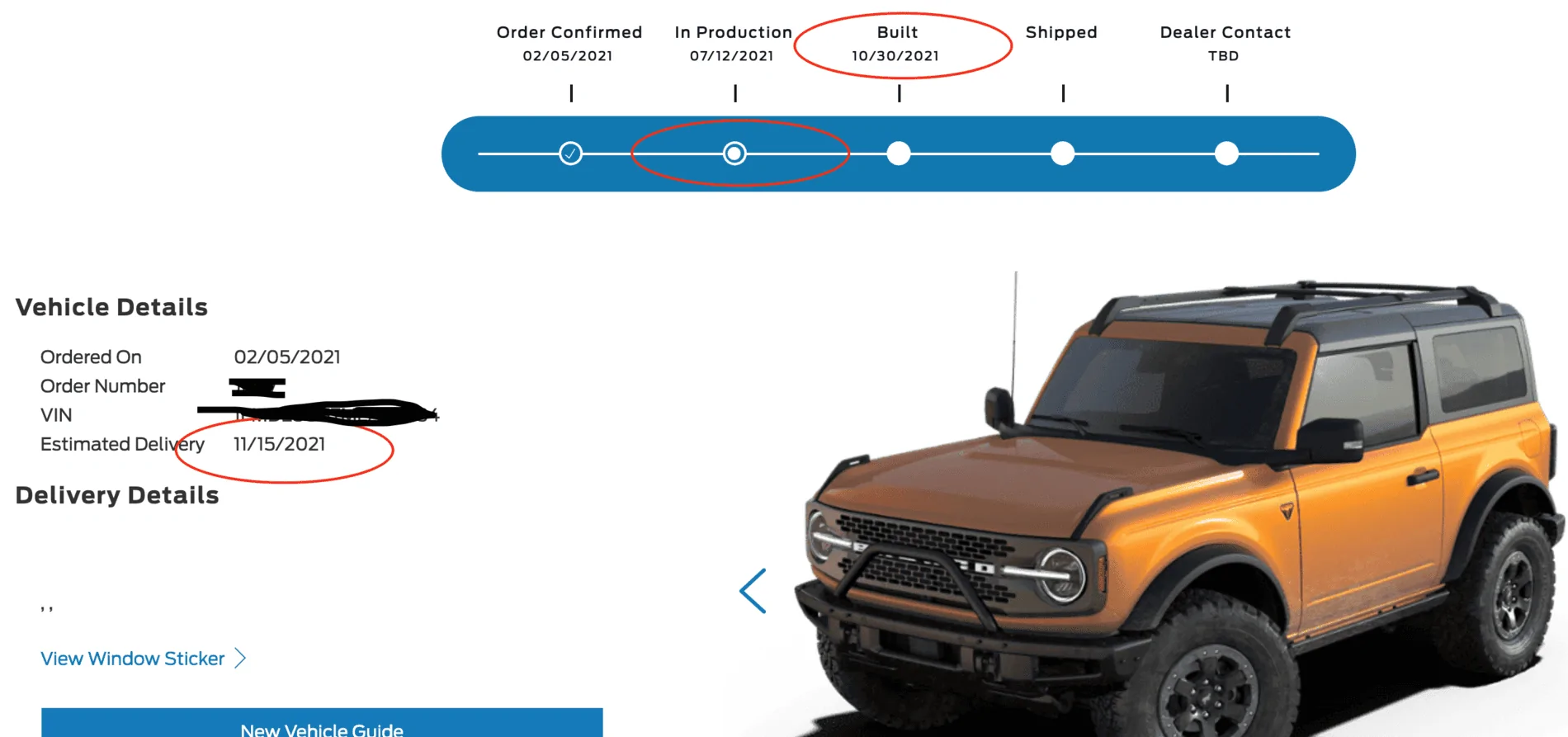 Ford Bronco *** DIRT MOUNTAIN Broncos - Built, Shipped, Delivered Tracker*** Capture d’écran, le 2021-11-13 à 11.14.31