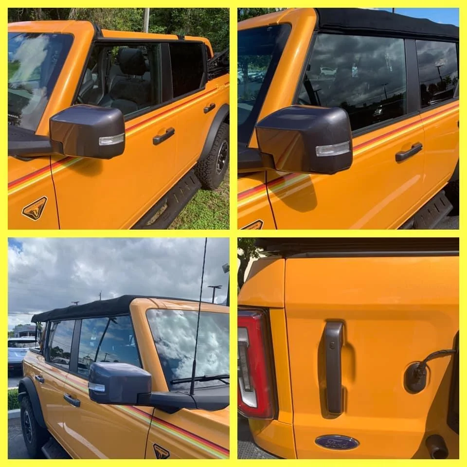 Ford Bronco Velocity Blue Base Sasquatch Bronco with Ford Accessory Retro Graphics Decals (Hood Cowl + Stripes) by Visco 75B6F2EF-419E-423C-A5A4-33B24A5E39F6
