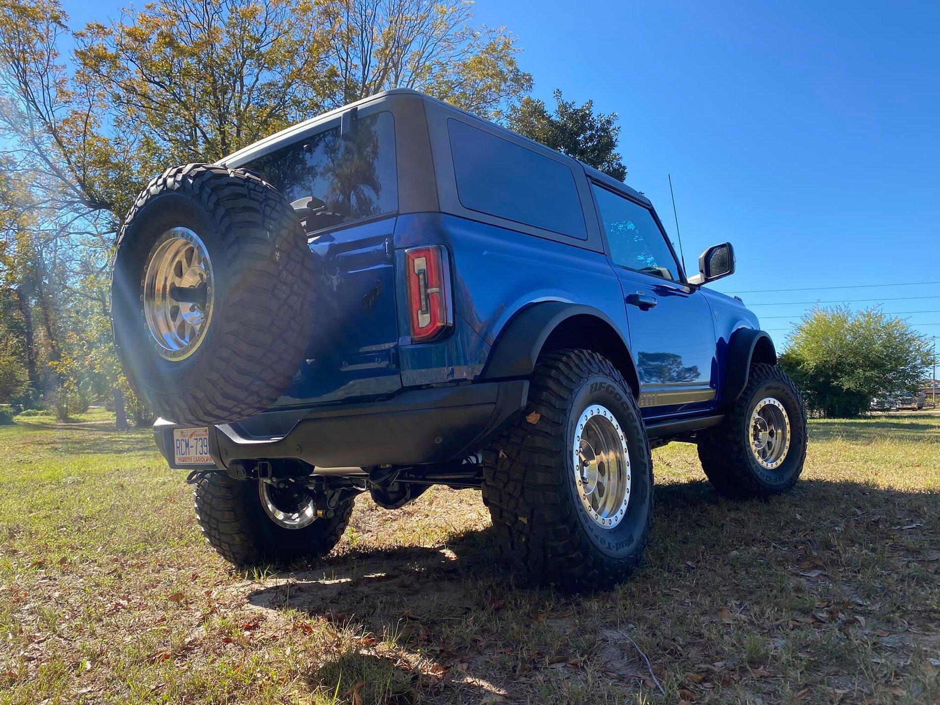 Ford Bronco First Edition 2-Door Bronco w/ Method Beadlocks, 37" BFG KM3, RPG Perch Collars, Billet A-Arms, Warn, Factor 55, Baja Design First Edition 2-Door Bronco w: Method 101 17x9 Beadlocks, 37x12.50 BFG KM3, RPG Perch Collars,