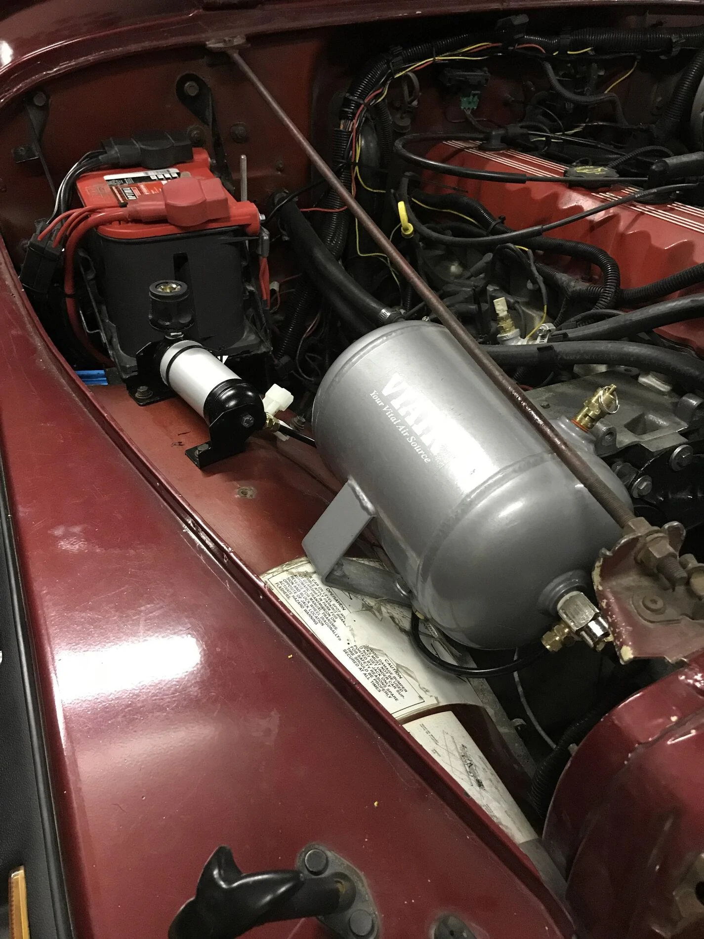 Ford Bronco ARB Dual Compressor Installed - Under Hood 2.7L Engine Compartment 20171120_040035772_iOS