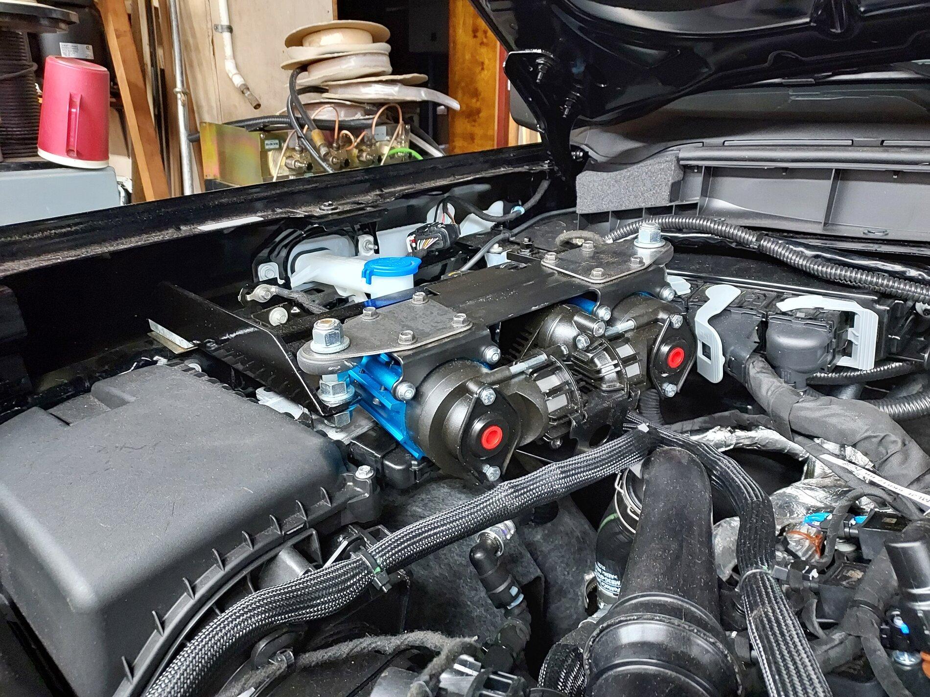Ford Bronco ARB Dual Compressor Installed - Under Hood 2.7L Engine Compartment 1636946115354