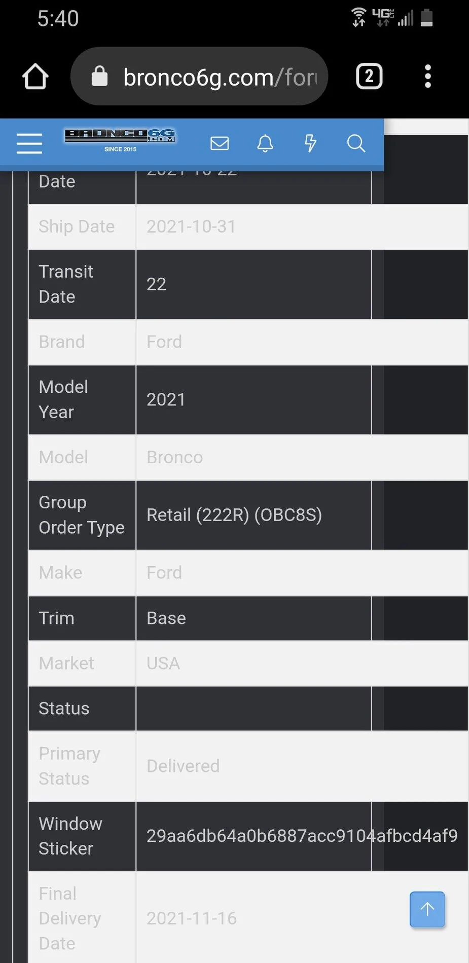 Ford Bronco 🛠 10/18/21 Build Week Group Screenshot_20211116-174015_Chrom