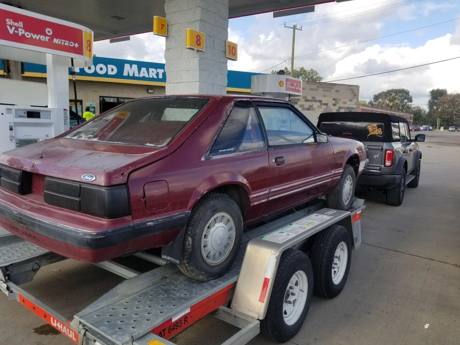 Ford Bronco My 2.7 Big Bend towed my Fox Body Mustang PERFECTLY 20211023_124714