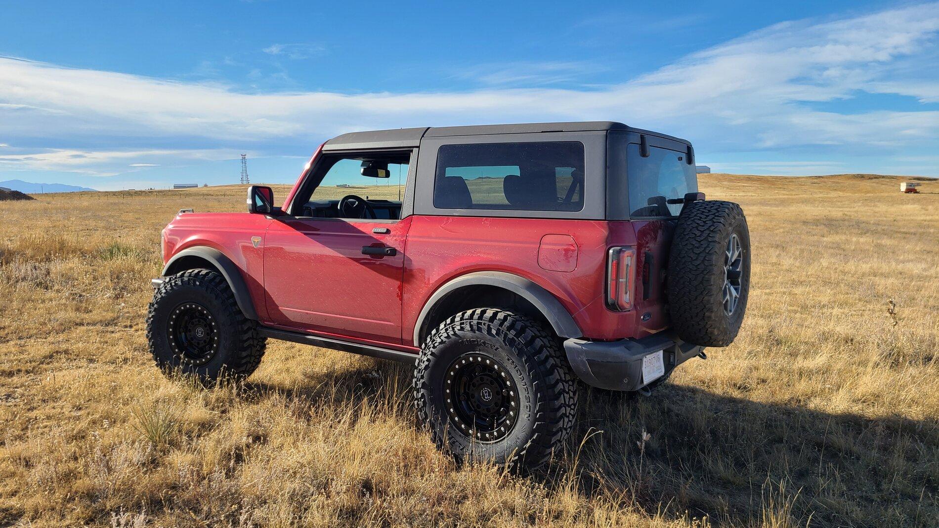 Ford Bronco Badlands 2 door on 37s no lift.... [37x12.50r17 Thompson Baja Boss MTs + Black Rhino Garison Beadlocks with +0 offset] 20211114_142146