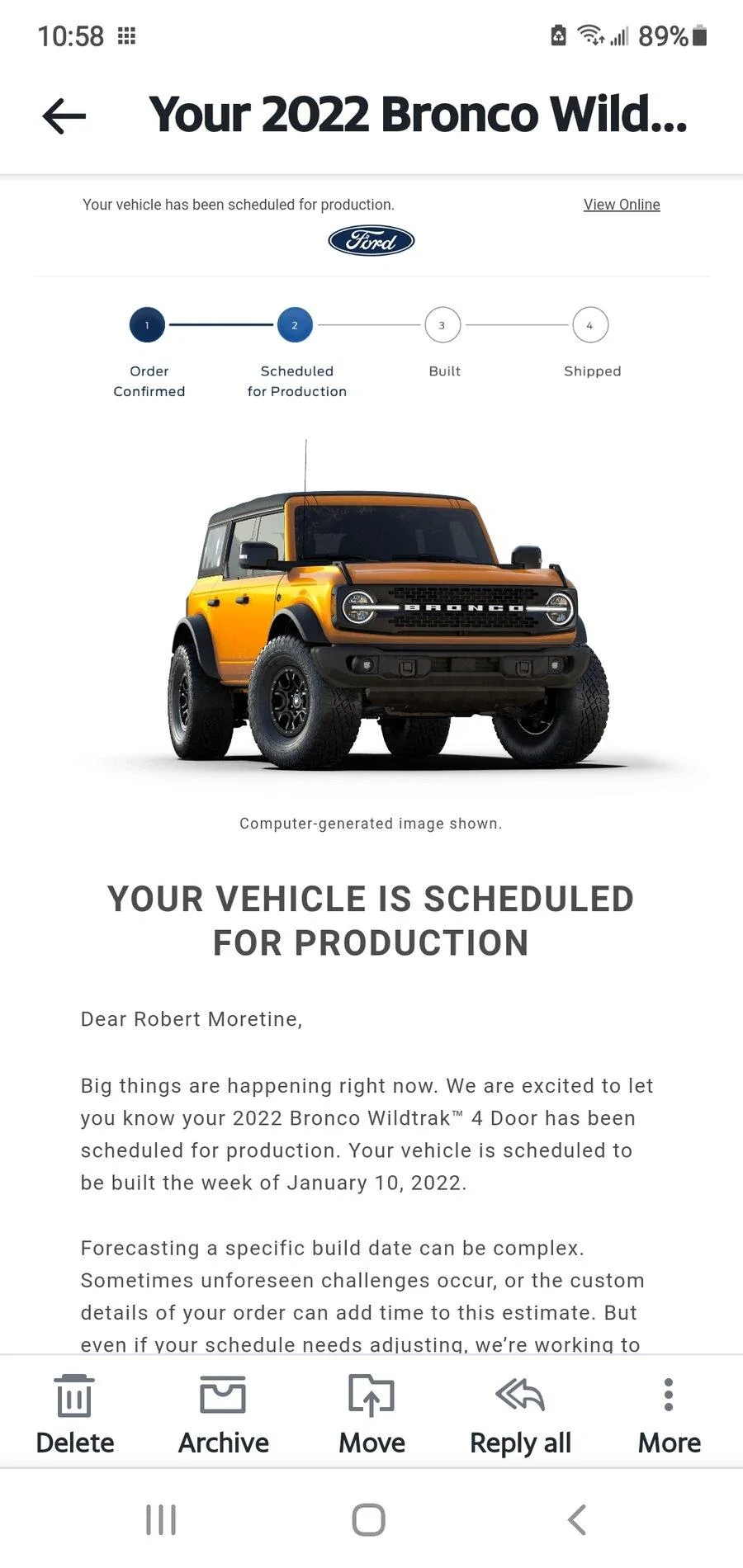 Ford Bronco January 10th build date Screenshot_20211119-105810_Yahoo Mail