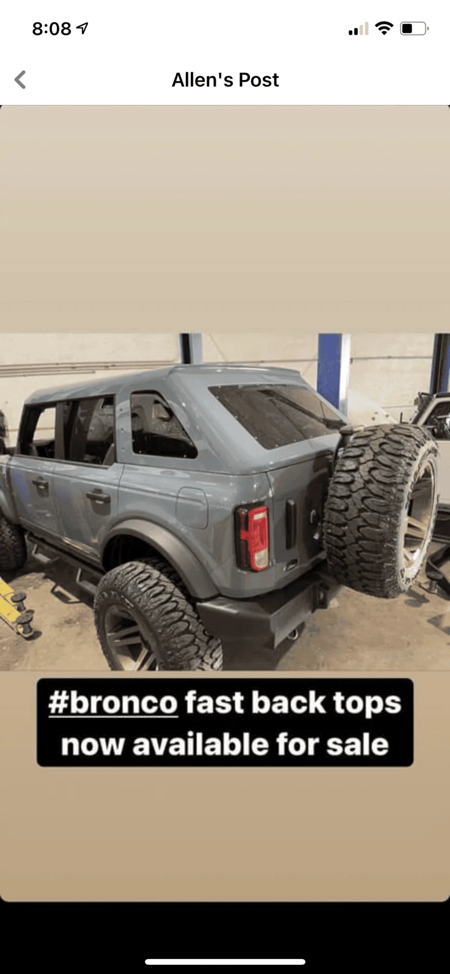 Ford Bronco New fast back tops from Florida jeeps 22942896-DC77-4A30-86AA-96E791BB3CD5