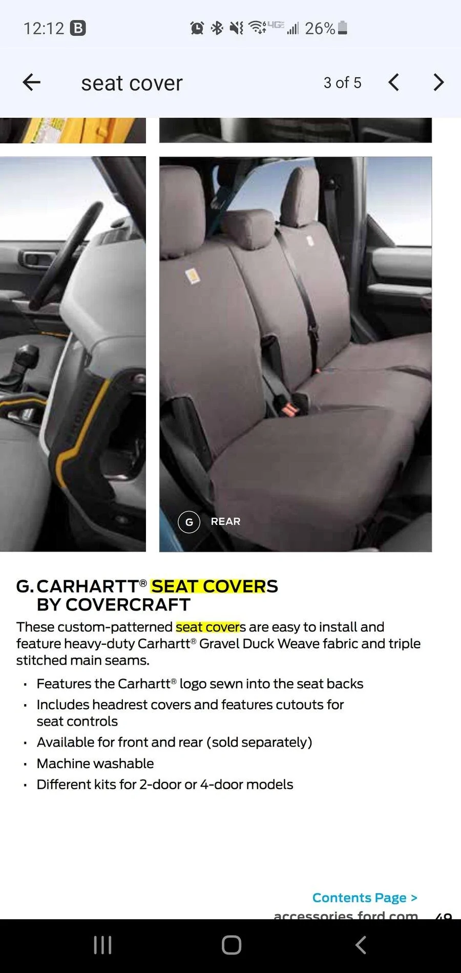 Ford Bronco Carhartt seat covers Screenshot_20211121-001249_Driv