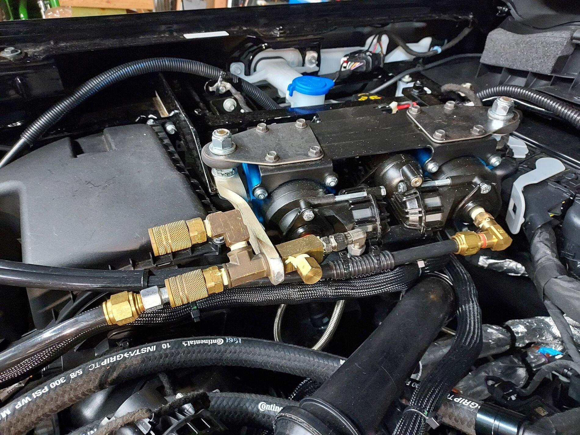 Ford Bronco ARB Dual Compressor Installed - Under Hood 2.7L Engine Compartment 1637629419443