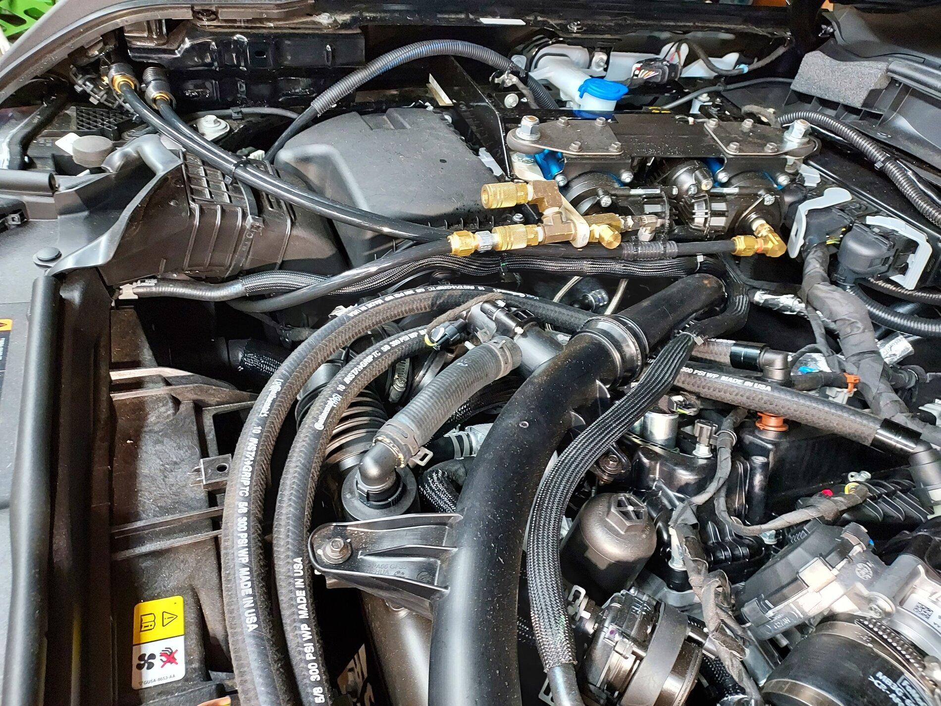 Ford Bronco ARB Dual Compressor Installed - Under Hood 2.7L Engine Compartment 1637629504953