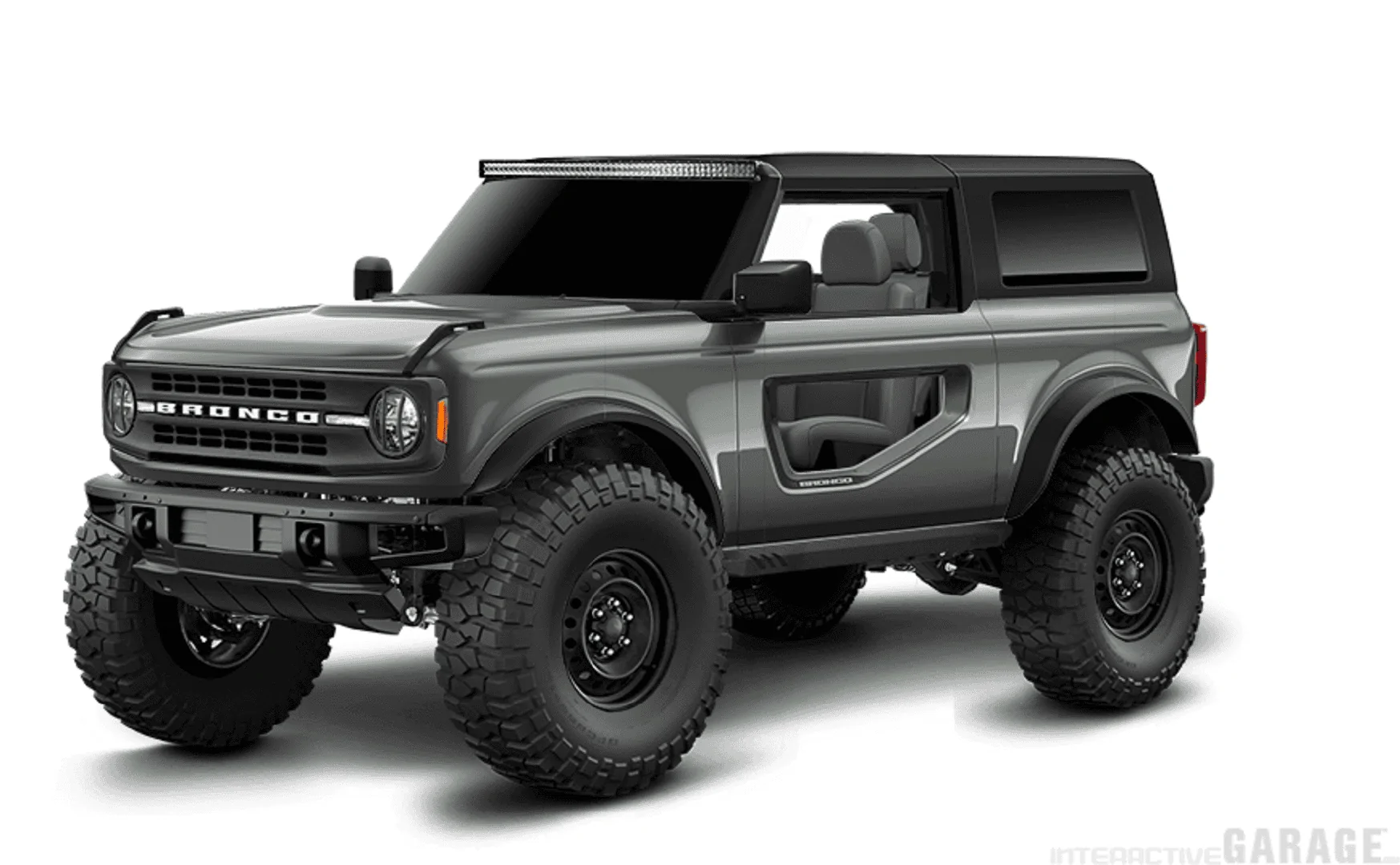 Ford Bronco Doors with the low windows. Bronco Cactus BD Black Top Light Bar Half Door Big Tires
