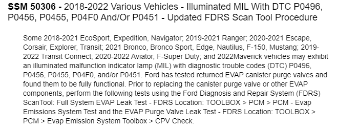 Ford Bronco First Check engine on FE <500miles 1637688759429