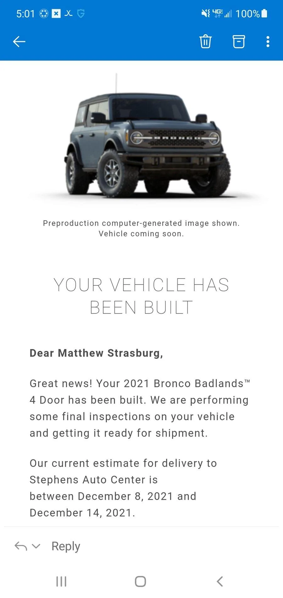 Ford Bronco 🛠 11/22/21 Build Week Group Screenshot_20211125-050138_Outlook