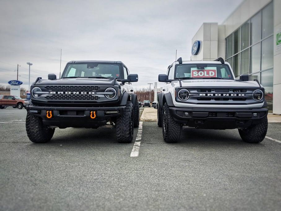 Ford Bronco SelfSquatch next to Sasquatch two door