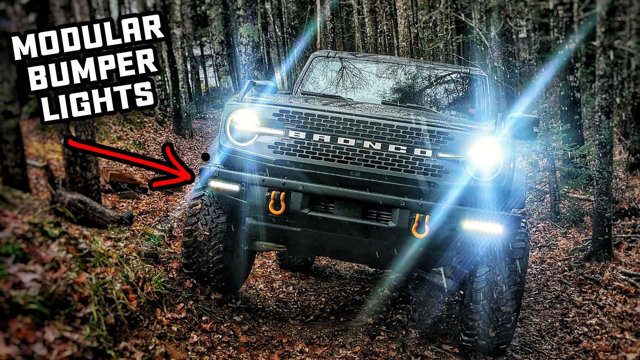 Ford Bronco Installing 8" LED Bars in Modular Bumper - DIY video modular bumper lights