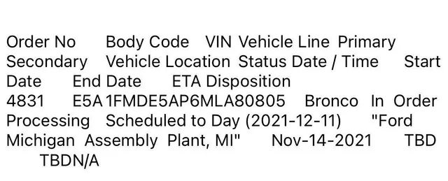 Ford Bronco Lastest update build date is now missing??? Bronco-updat