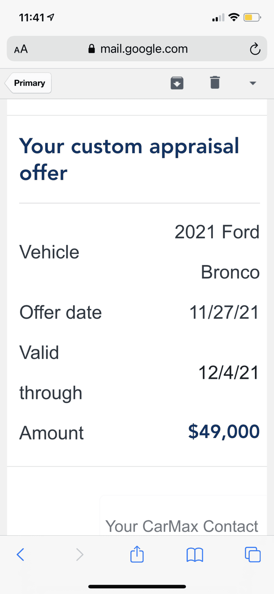 Ford Bronco sold my Bronco - Getting back in line 262609BC-3E1F-4E06-B735-37488C22CFEE