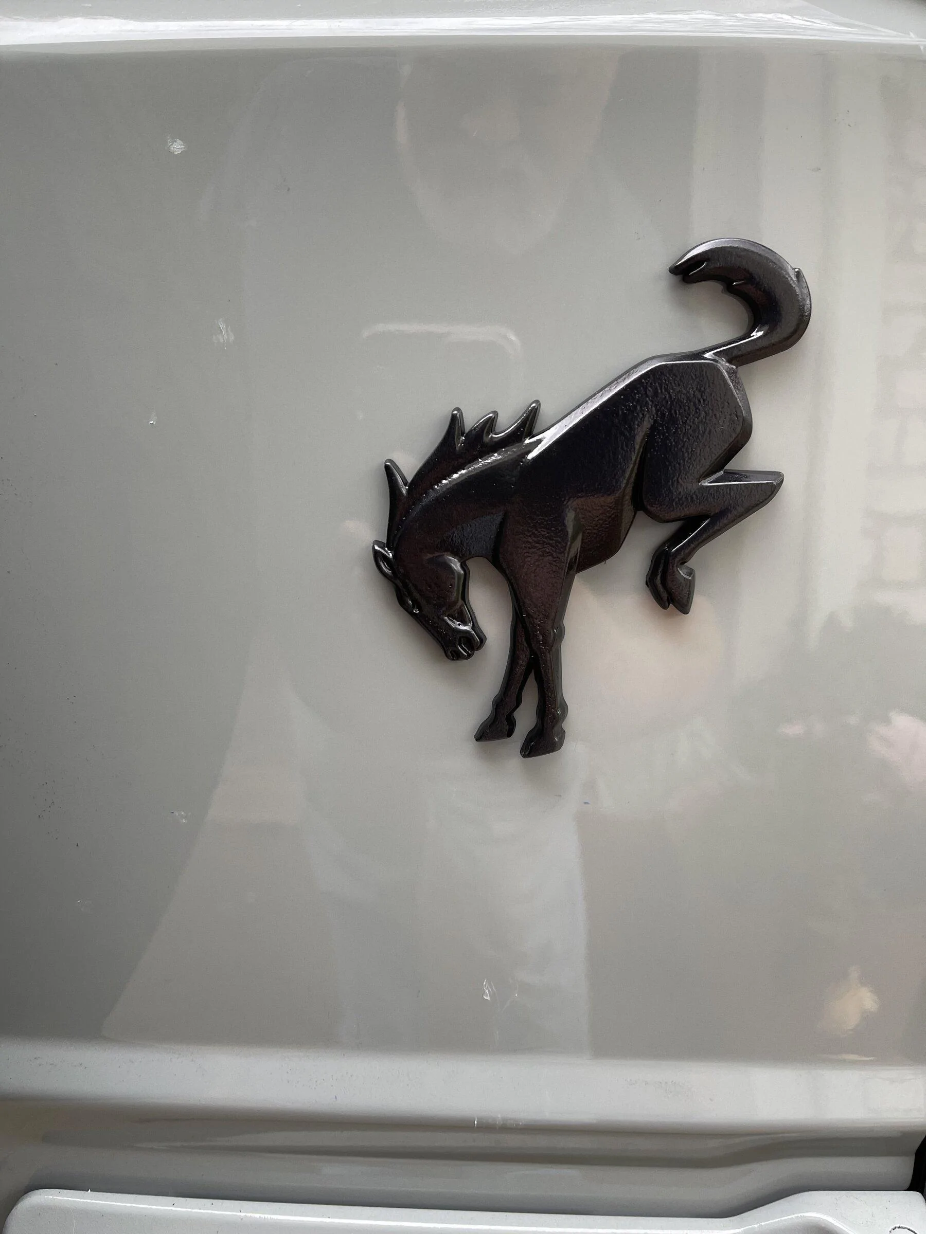 Ford Bronco Black 3D bronco backing horse emblem 6C5C907A-1B2E-41B5-AF9B-D0F0F34BA8BC