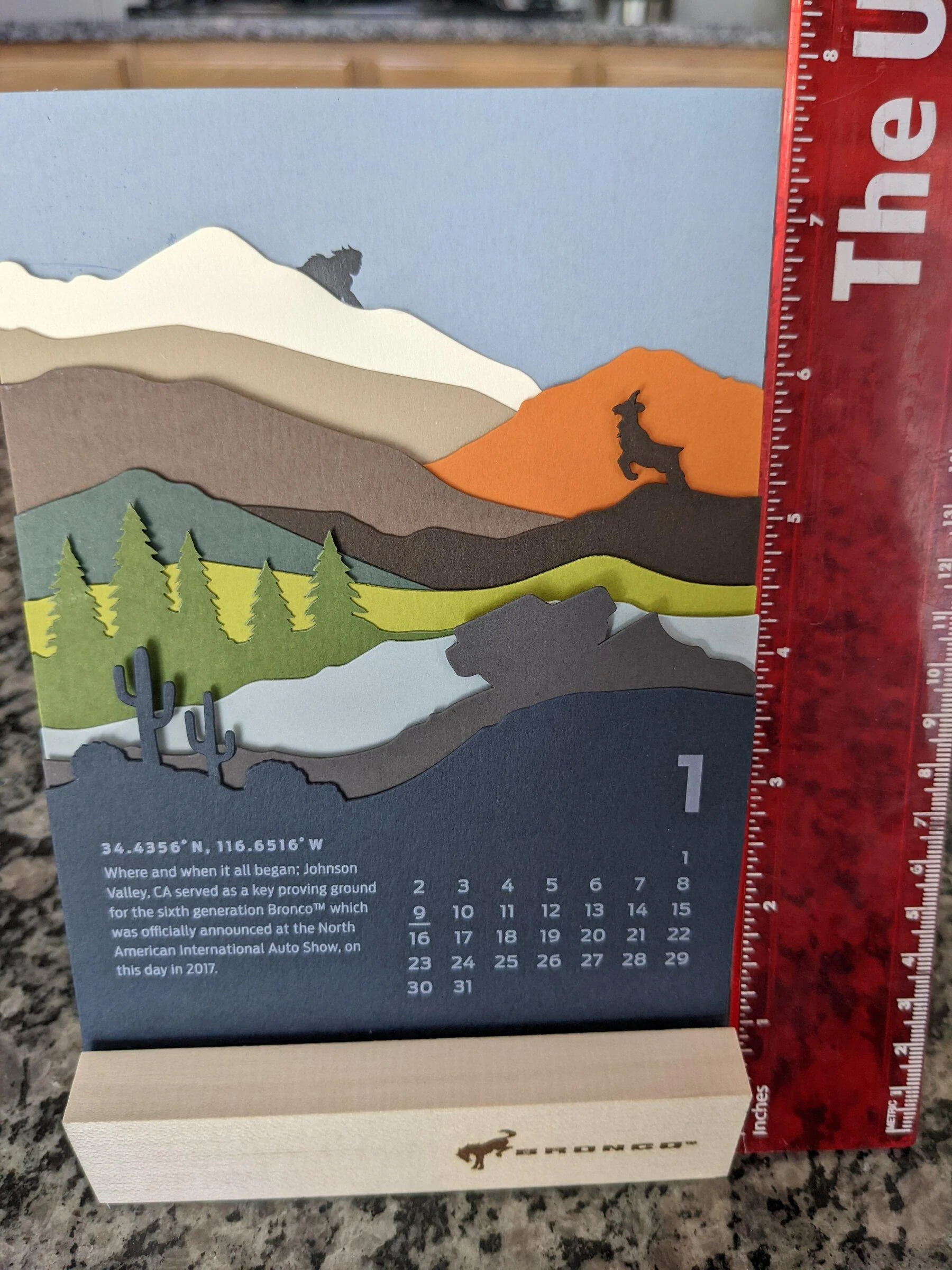 Ford Bronco Calendar gift received from Ford, with invite to satisfaction survey - Here's the Link 🔗 calendar