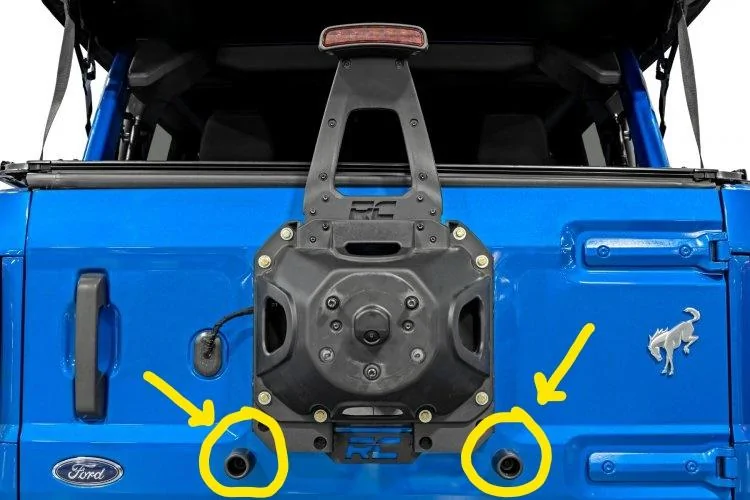 Ford Bronco Rubber Spacer for Spare Tire on Swing Gate - Alternative Sizes for Different Wheel Offsets Inkedimg_8103