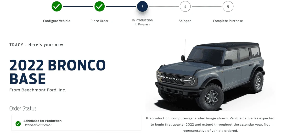Ford Bronco Production Scheduling Hitting Trackers (12/9) 1639129079458